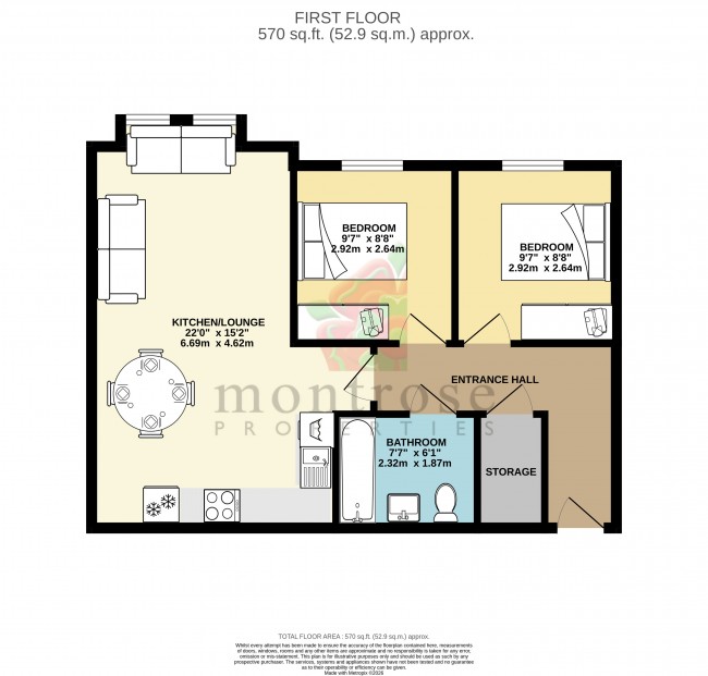 Floorplan for Apartment  New Belvadere Close, Streford,