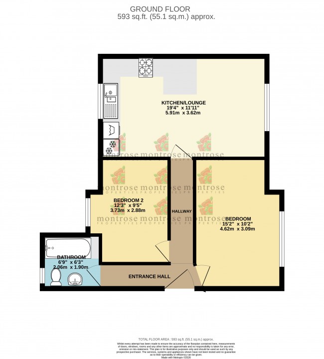 Floorplan for Flat , Cresswell Grove, West Didsbury, m20