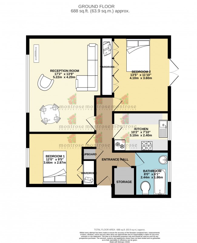 Floorplan for Krester Court, Goulden Road, m20
