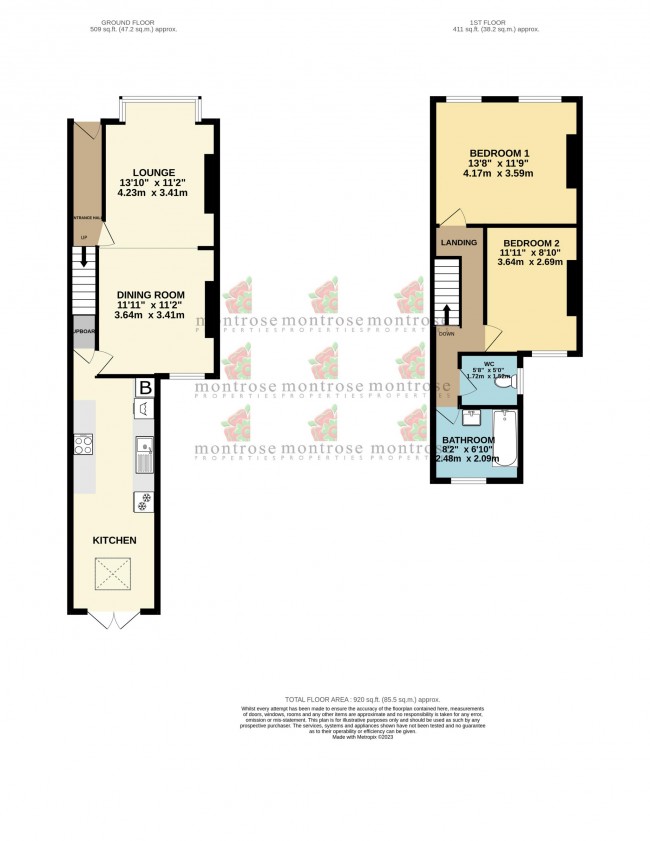 Floorplan for Leyland Avenue, Didsbury, m20
